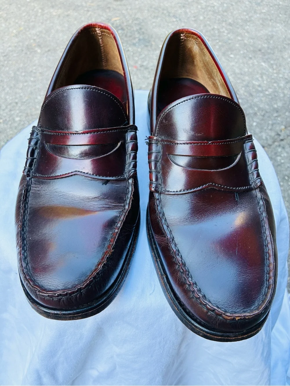 Hanover Burgundy Penny Loafers, Size 10.5